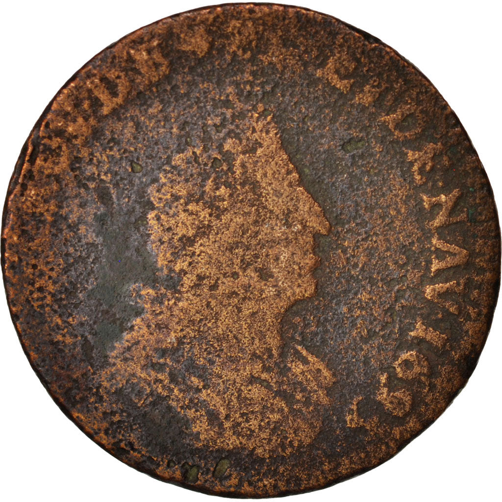 France, Louis XIV, Liard de France au buste âgé, 1693, Lille, KM:284.22