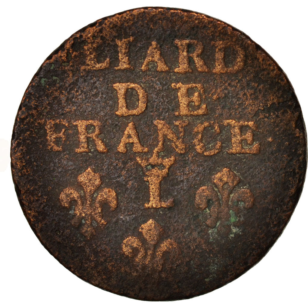 France, Louis XIV, Liard de France au buste âgé, 1693, Lille, KM:284.22