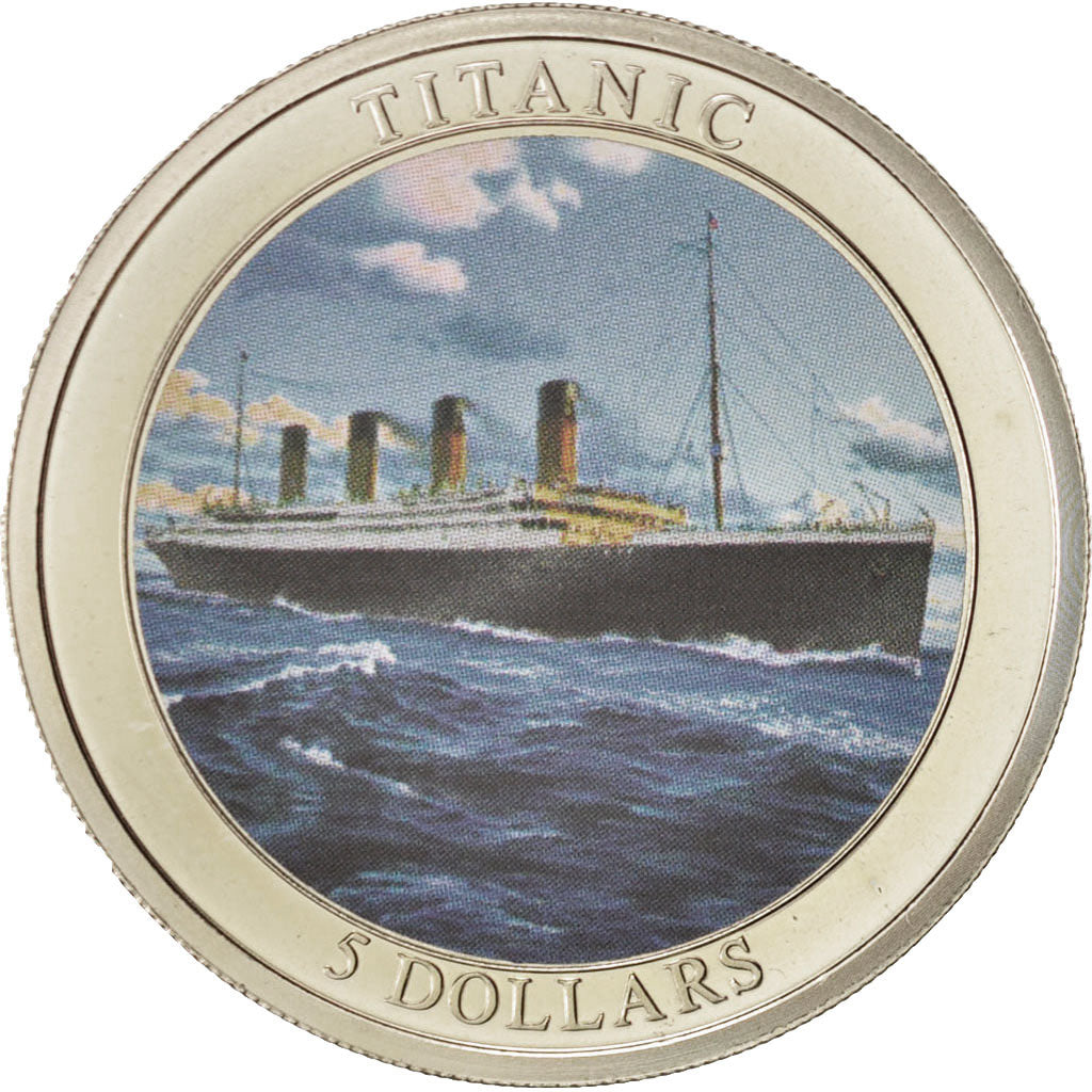 Liberia, Titanic, 5 Dollars, 2006, MS(65-70), Cupro-nickel