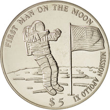 Liberia, Mission Apollo XI, 5 Dollars, 2000, MS(65-70), Cupro-nickel