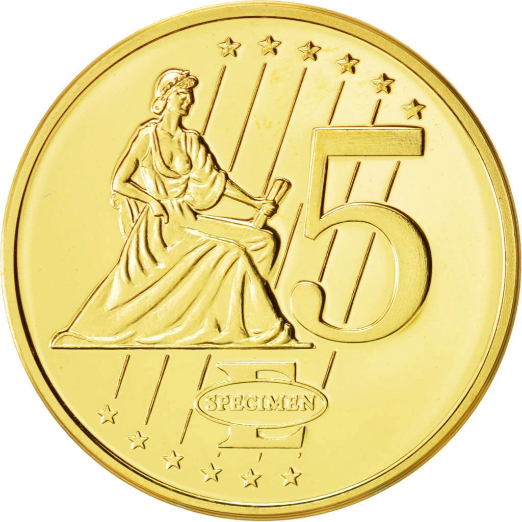 Vatican, Medal, 5 E, Essai-Trial Siège Vacant, 2004, MS(63), Gold