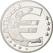 France, Medal, 10 ans de l'Euro, MS(65-70), Copper Plated Silver