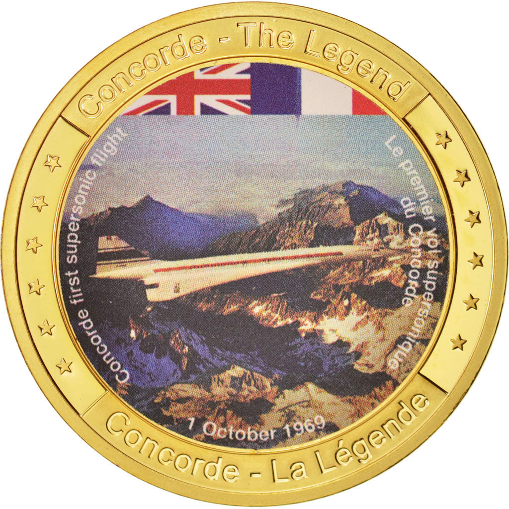 France, Medal, Concorde - 1 Octobre 1969, MS(65-70), Copper Clad Brass