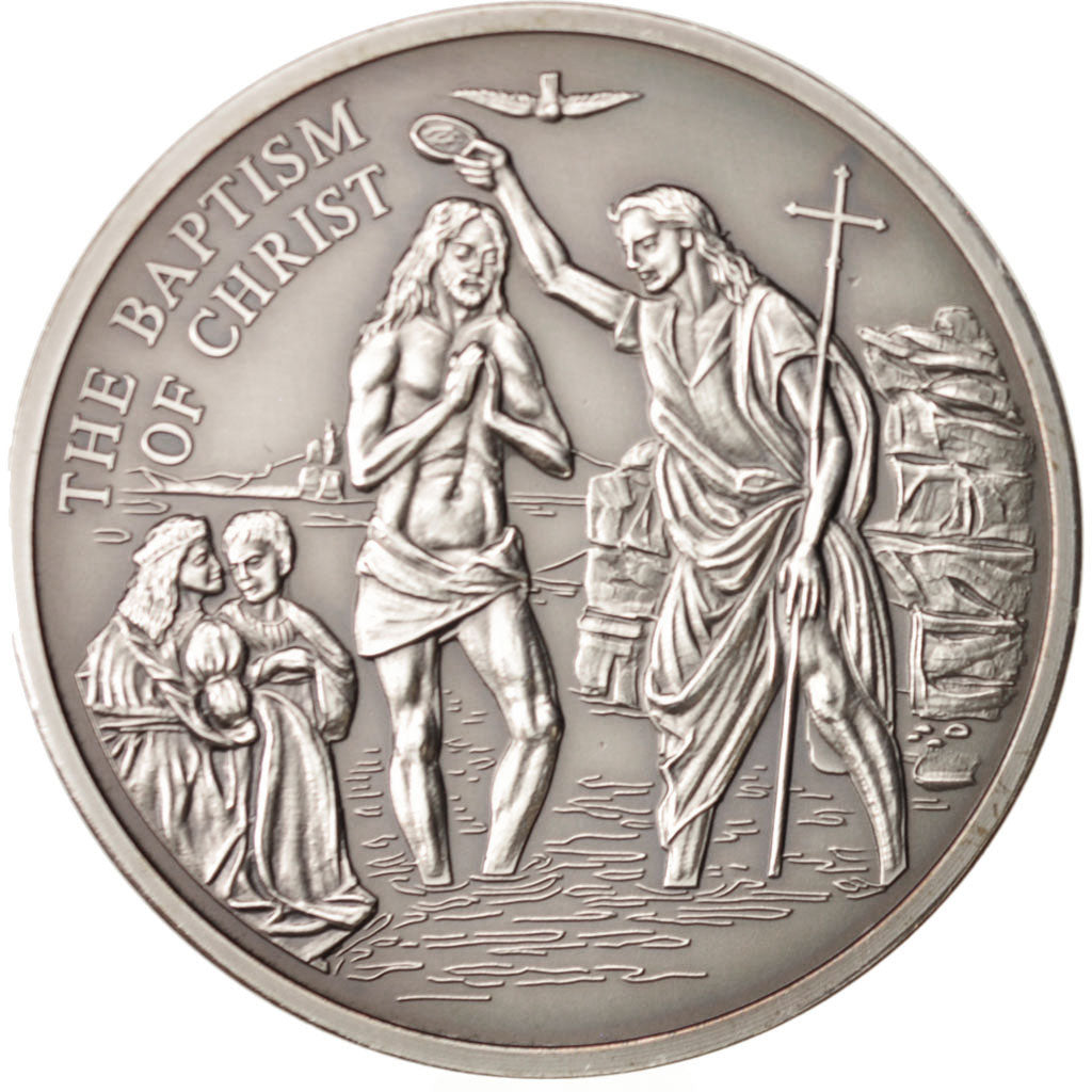 France, Medal, The Baptism of Christ, FDC, Cuivre plaqué Argent