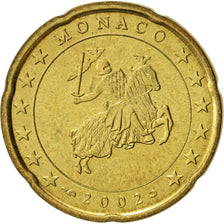 Monaco, 20 Euro Cent, 2002, VZ, Brass, KM:171