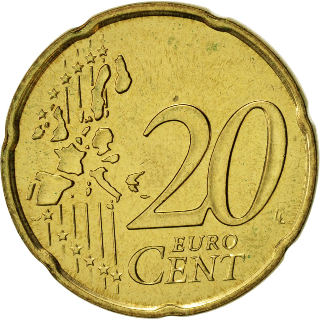Monaco, 20 Euro Cent, 2002, VZ, Brass, KM:171