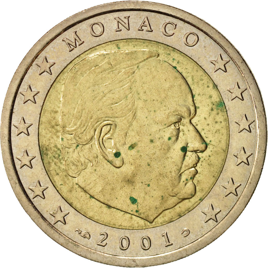 Monaco, 2 Euro, 2001, AU(50-53), Bi-Metallic, KM:174