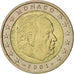 Monaco, 2 Euro, 2001, AU(50-53), Bi-Metallic, KM:174