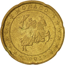 Monaco, 20 Euro Cent, 2002, BB, Ottone, KM:171