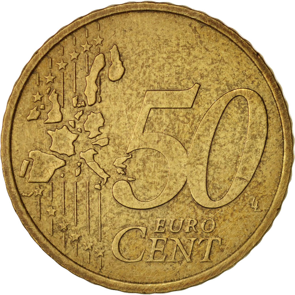Monaco, 50 Euro Cent, 2001, SS, Brass, KM:172