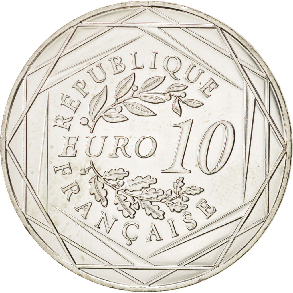 France, 10 Euro, Coq, 2015, MS(64), Silver