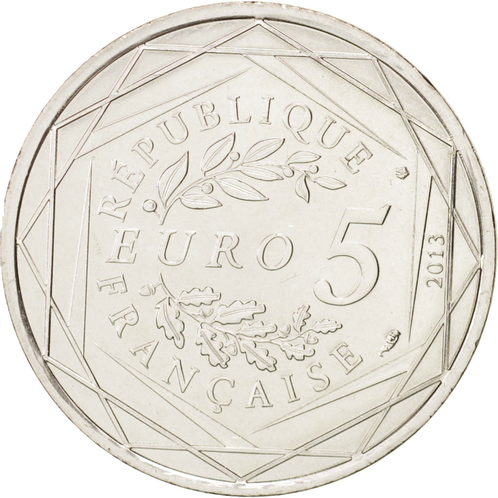 France, 5 Euro, Fraternité, 2013, MS(64), Silver
