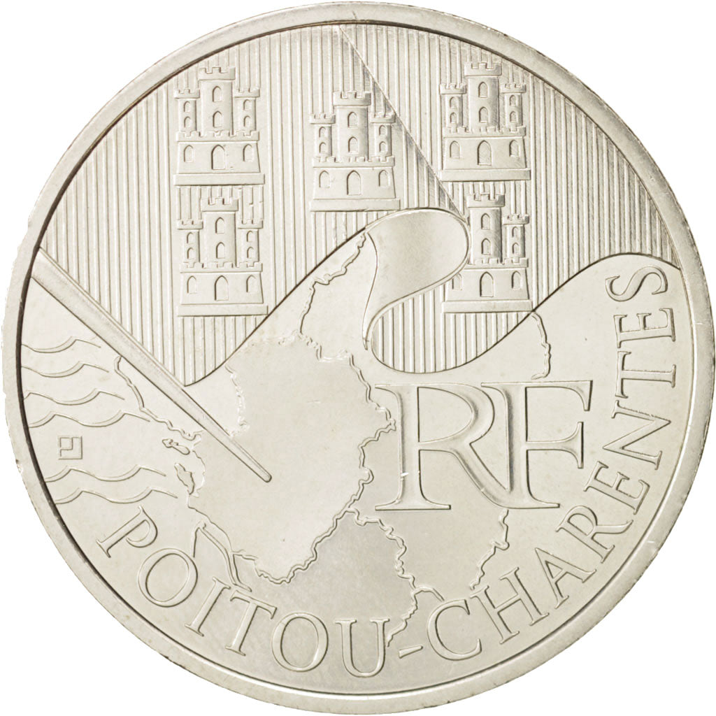 Monnaie, France, 10 Euro, Poitou-Charentes, 2010, SPL, Argent, KM:1667