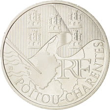 France, 10 Euro, Poitou-Charentes, 2010, MS(63), Silver, KM:1667