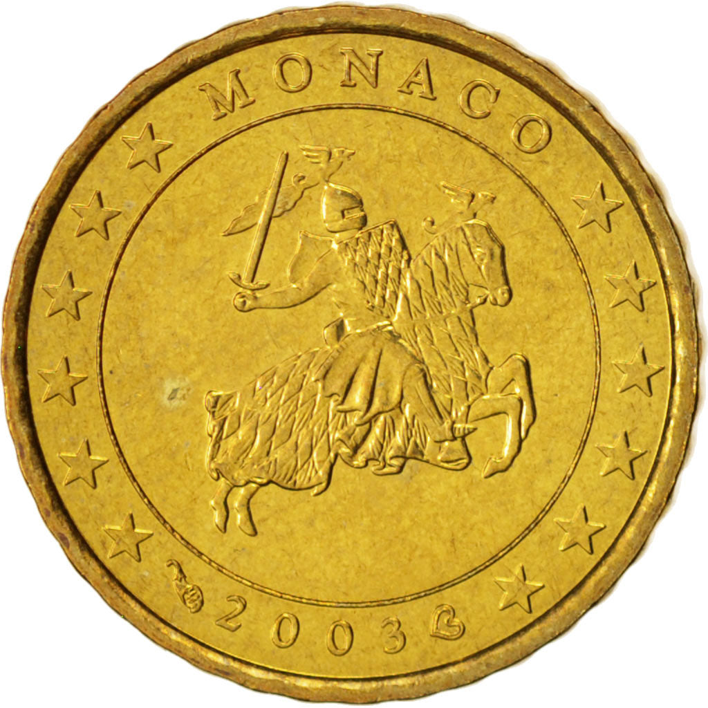 Monaco, 10 Euro Cent, 2003, UNZ, Brass, KM:170