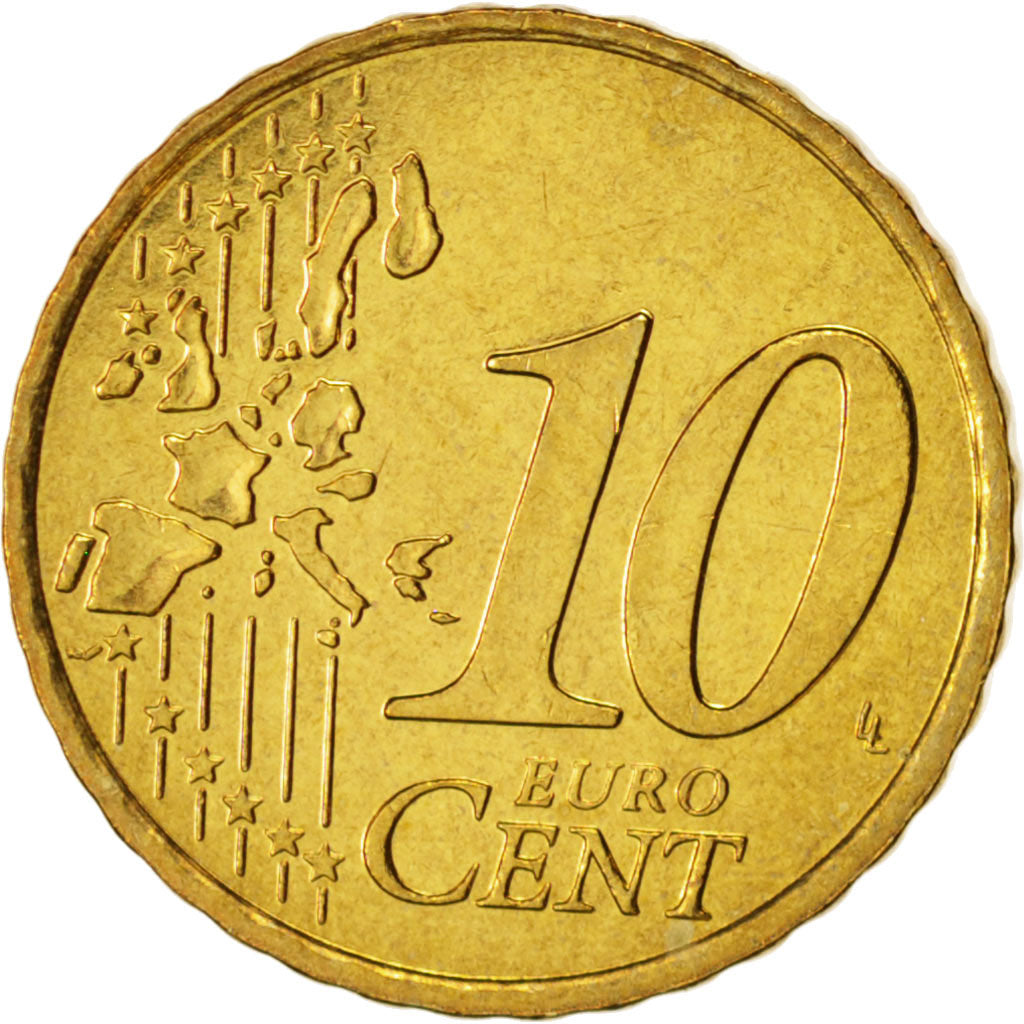 Monaco, 10 Euro Cent, 2003, UNZ, Brass, KM:170