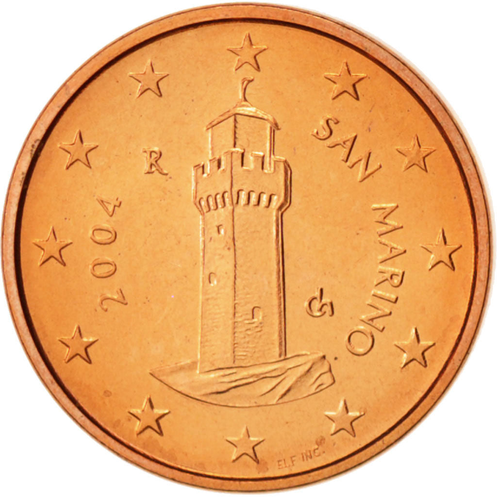 San Marino, Euro Cent, 2004, MS(63), Copper Plated Steel, KM:440