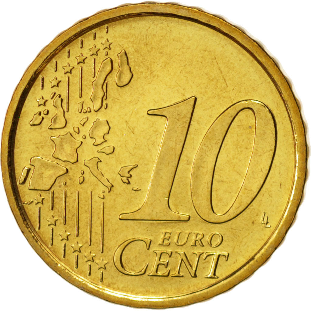 San Marino, 10 Euro Cent, 2004, MS(63), Brass, KM:443