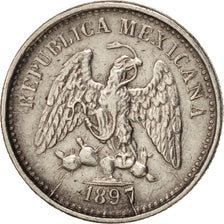 Mexico, 5 Centavos, 1897, Culiacan, EF(40-45), Silver, KM:398.2