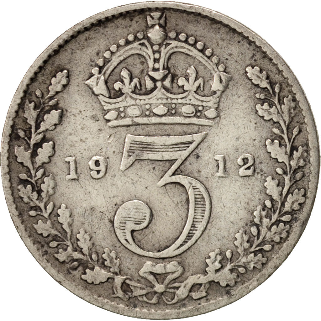 Great Britain, George V, 3 Pence, 1912, VF(30-35), Silver, KM:813