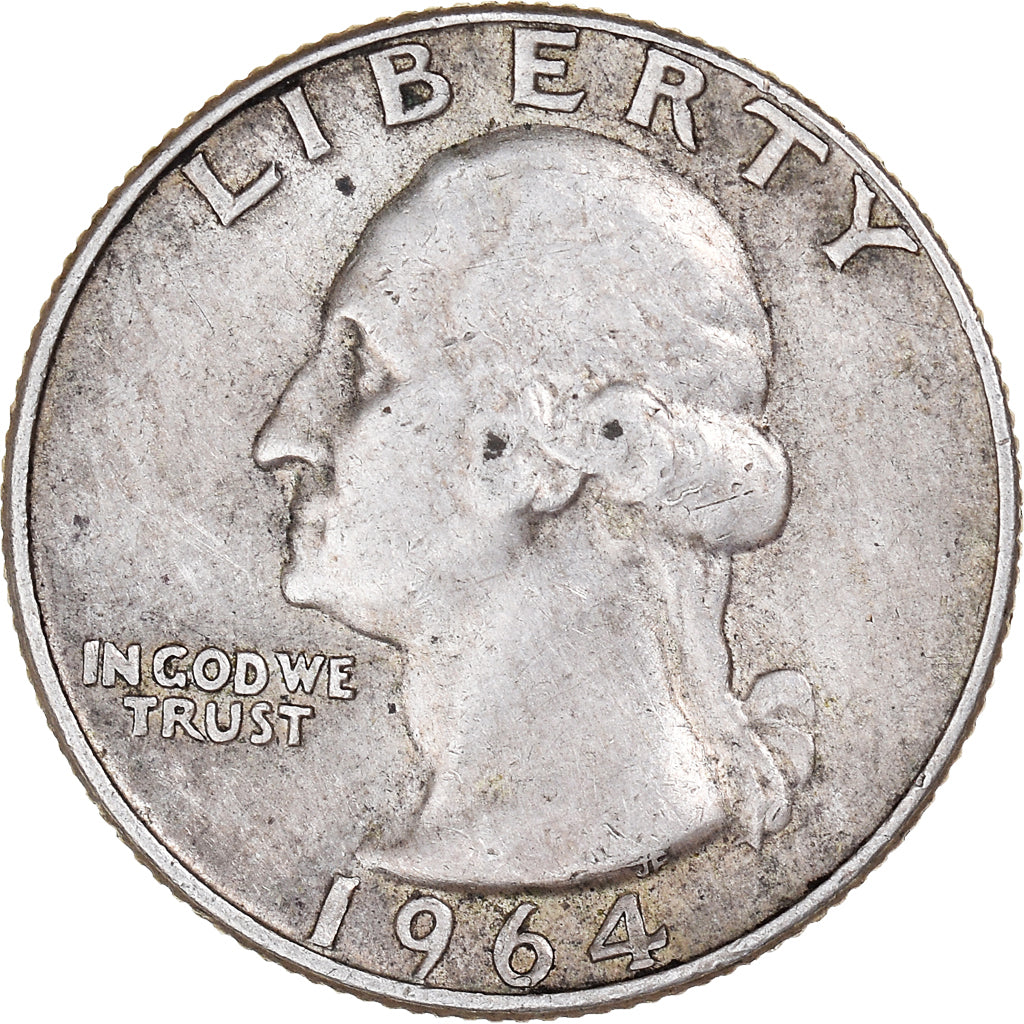 Coin, United States, Washington Quarter, Quarter, 1964, U.S. Mint, Denver