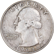 Coin, United States, Washington Quarter, Quarter, 1964, U.S. Mint, Denver