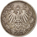 GERMANY - EMPIRE, 1/2 Mark, 1918, Munich, EF(40-45), Silver, KM:17