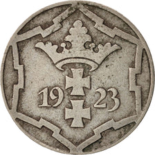 DANZIG, 10 Pfennig, 1923, SS, Copper-nickel, KM:143