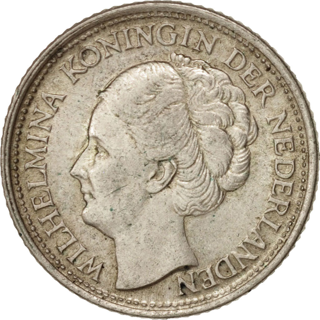Netherlands, Wilhelmina I, 10 Cents, 1944, AU(50-53), Silver, KM:163