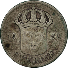 Coin, Sweden, Gustaf V, 25 Öre, 1930, VF(20-25), Silver, KM:785