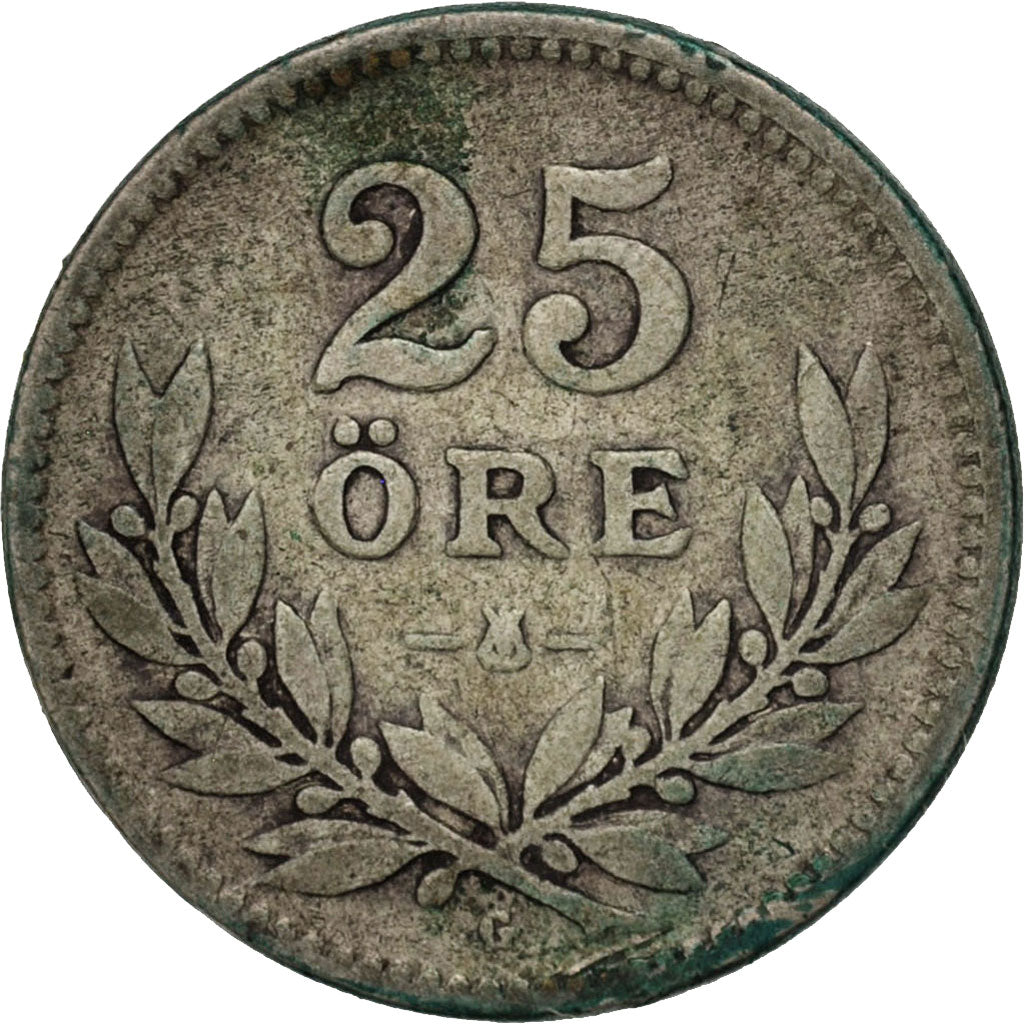 Coin, Sweden, Gustaf V, 25 Öre, 1930, VF(20-25), Silver, KM:785