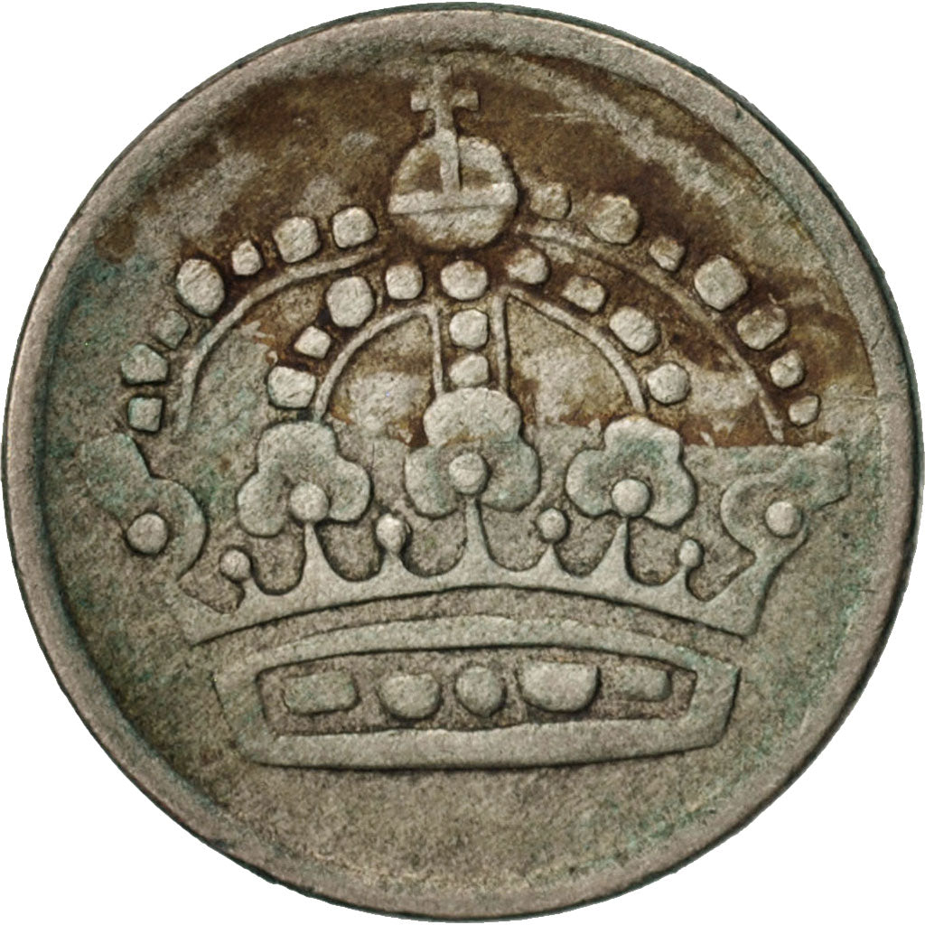 Sweden, Gustaf VI, 10 Öre, 1957, VF(30-35), Silver, KM:823