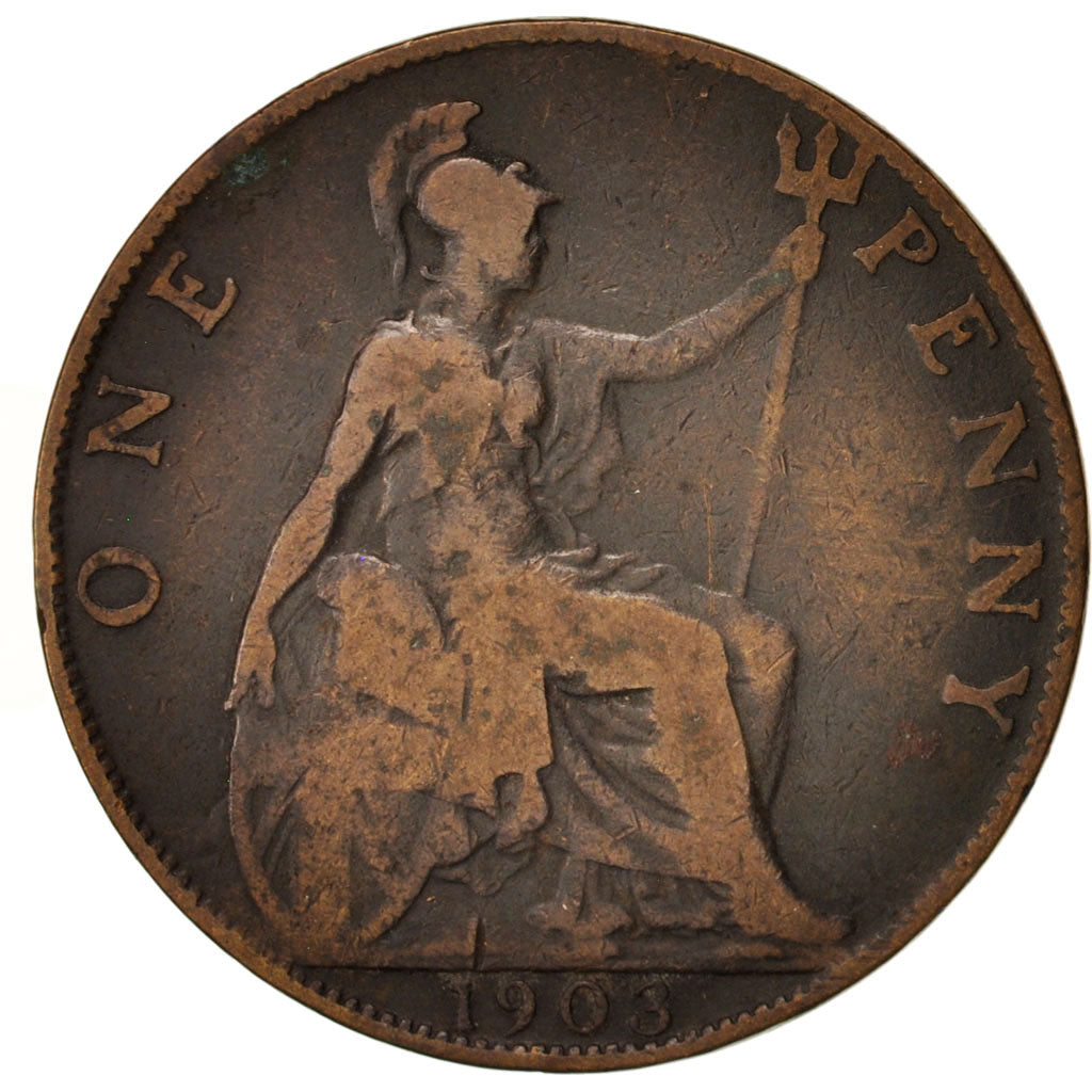 Great Britain, Edward VII, Penny, 1903, VF(20-25), Bronze, KM:794.2