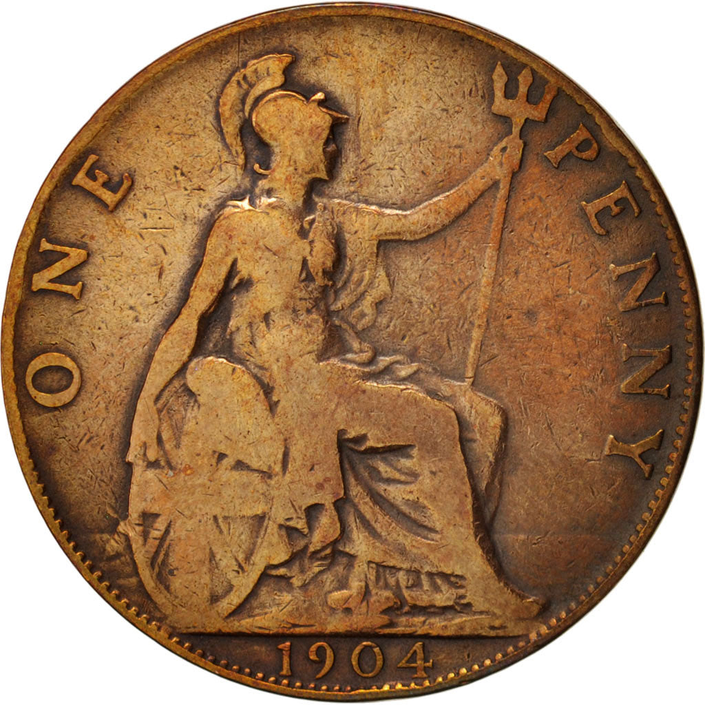 Great Britain, Edward VII, Penny, 1904, VF(20-25), Bronze, KM:794.2