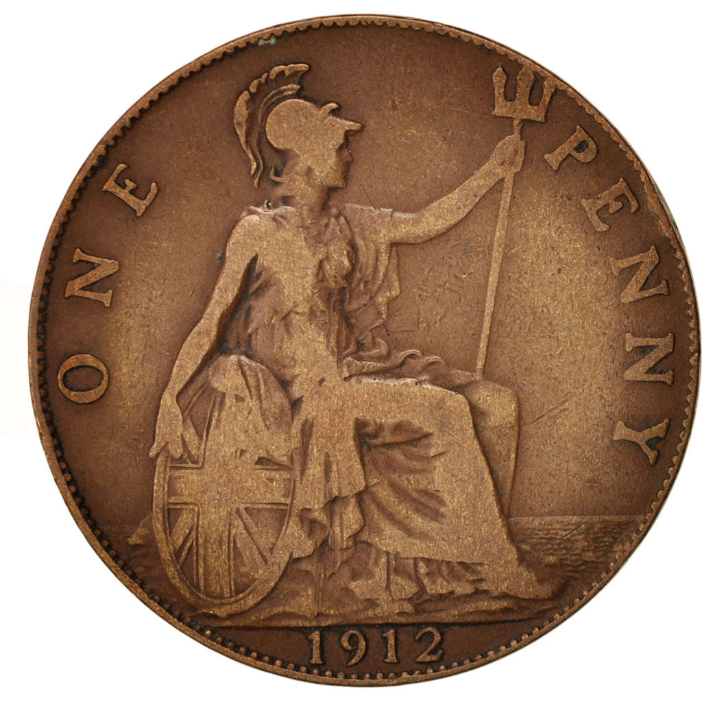 Coin, Great Britain, George V, Penny, 1912, VF(30-35), Bronze, KM:810