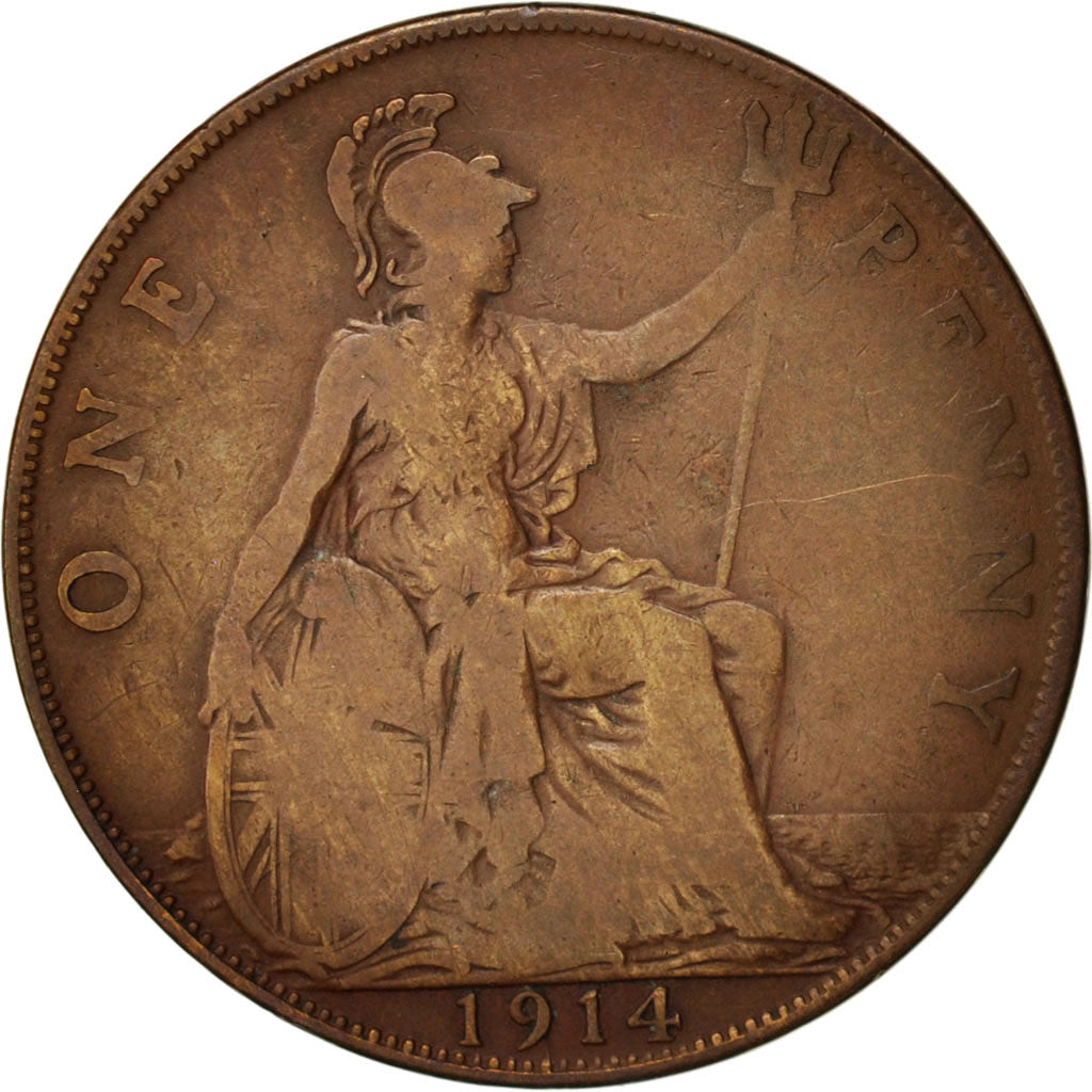 Coin, Great Britain, George V, Penny, 1914, VF(20-25), Bronze, KM:810