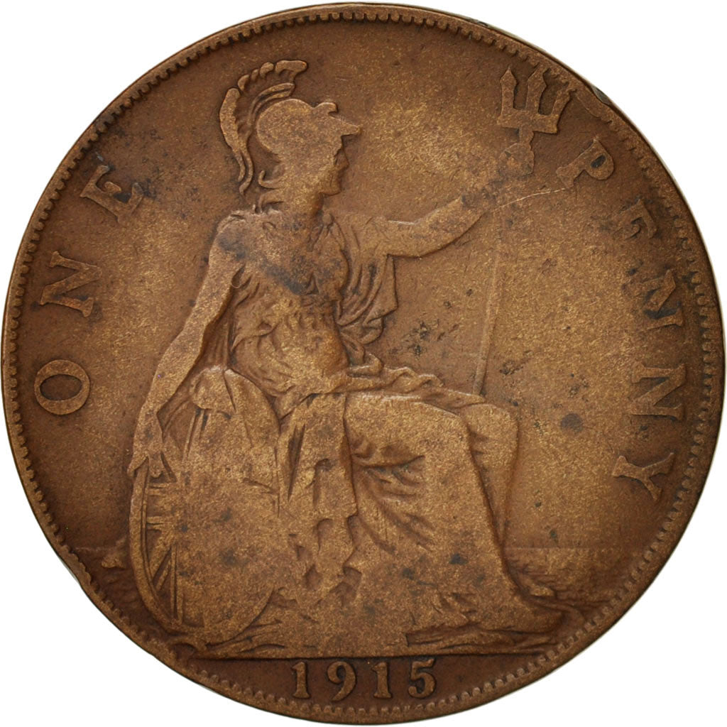 Coin, Great Britain, George V, Penny, 1915, VF(20-25), Bronze, KM:810