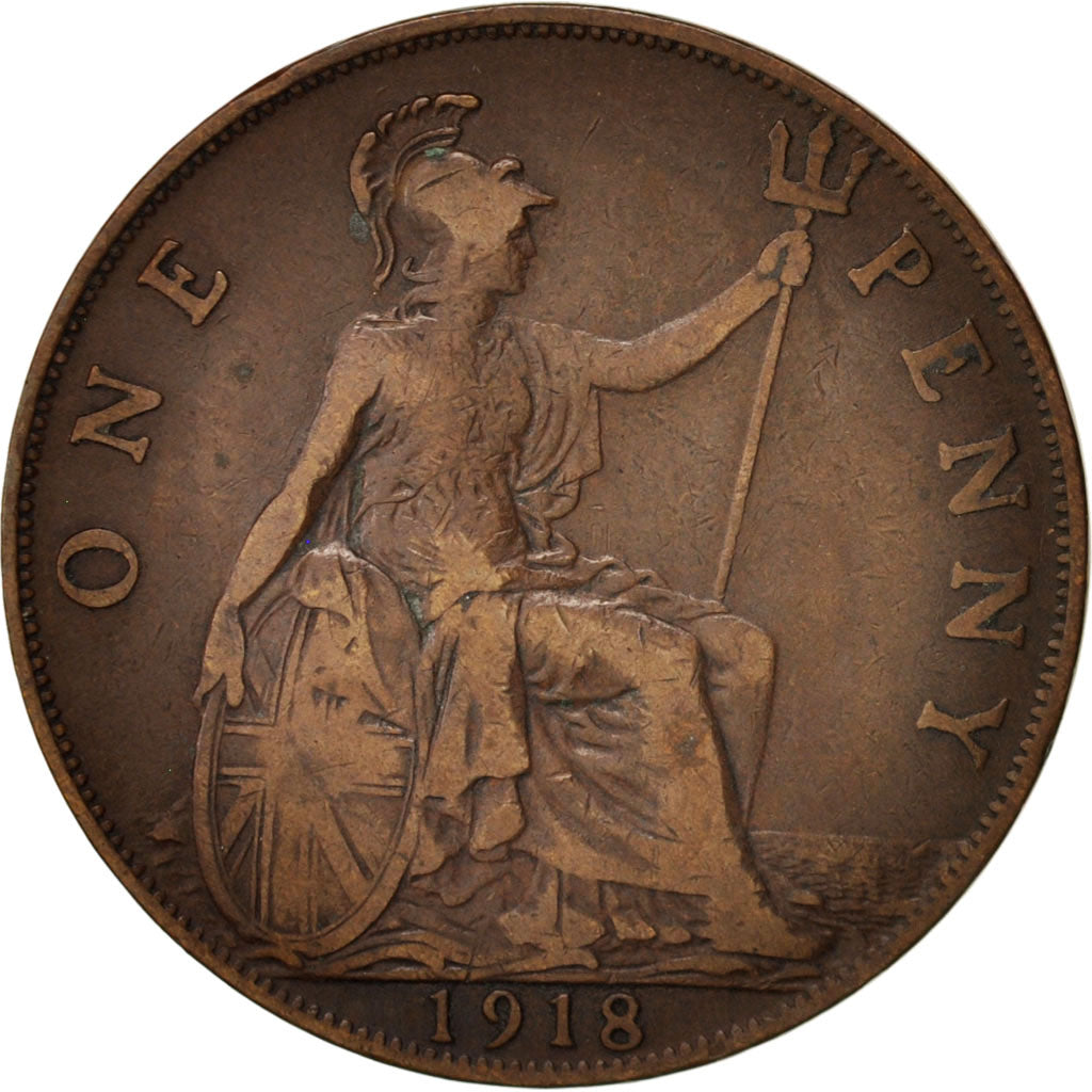 Coin, Great Britain, George V, Penny, 1918, VF(30-35), Bronze, KM:810