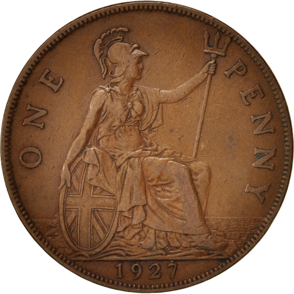 Coin, Great Britain, George V, Penny, 1927, EF(40-45), Bronze, KM:826