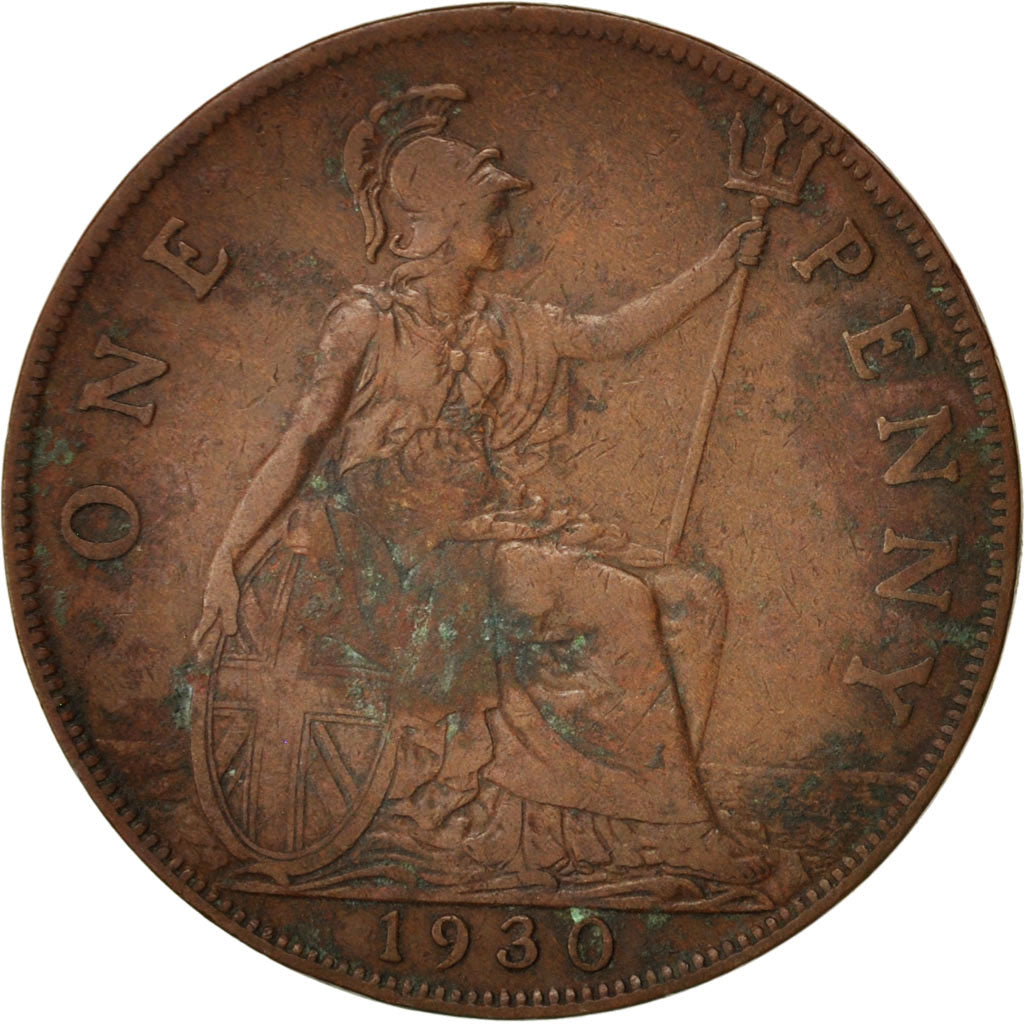 Moneda, Gran Bretaña, George V, Penny, 1930, BC+, Bronce, KM:838