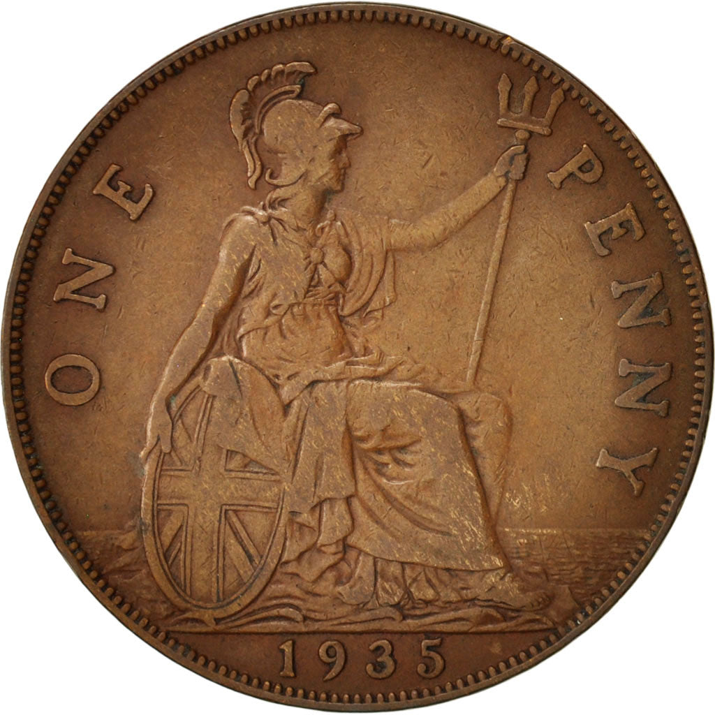 Coin, Great Britain, George V, Penny, 1935, EF(40-45), Bronze, KM:838
