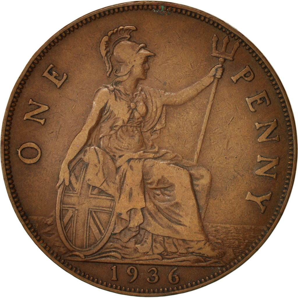 Coin, Great Britain, George V, Penny, 1936, VF(30-35), Bronze, KM:838