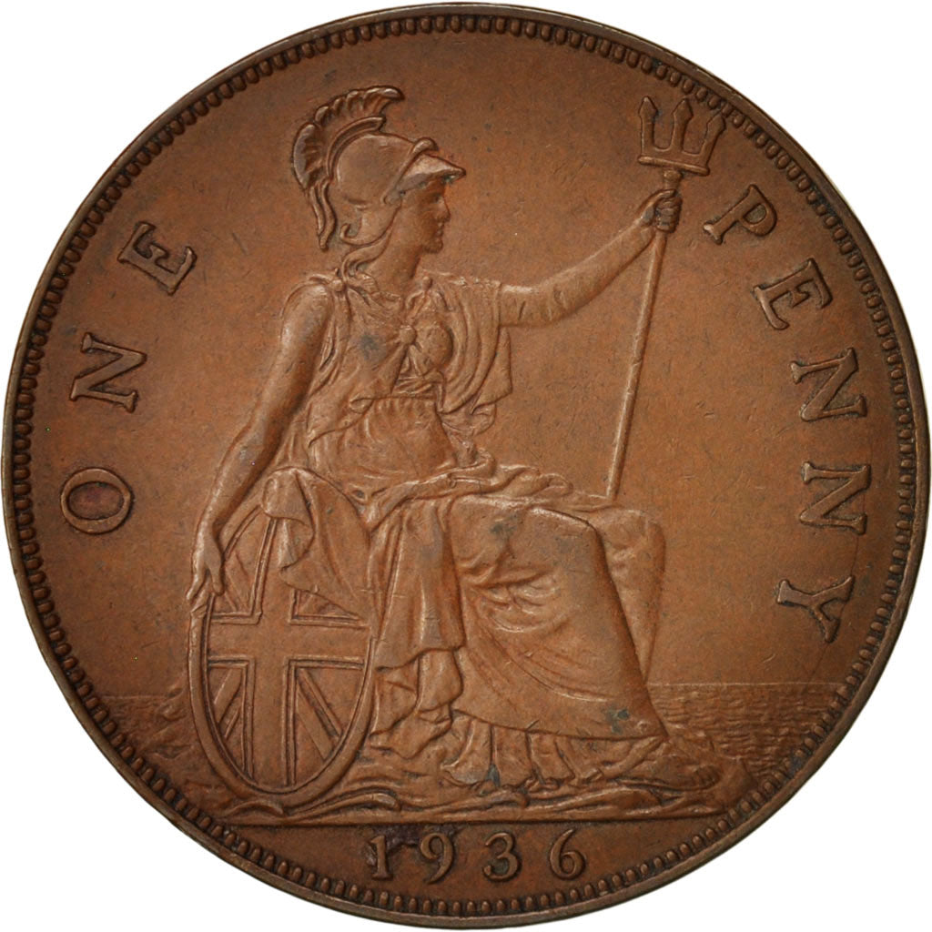 Coin, Great Britain, George V, Penny, 1936, EF(40-45), Bronze, KM:838