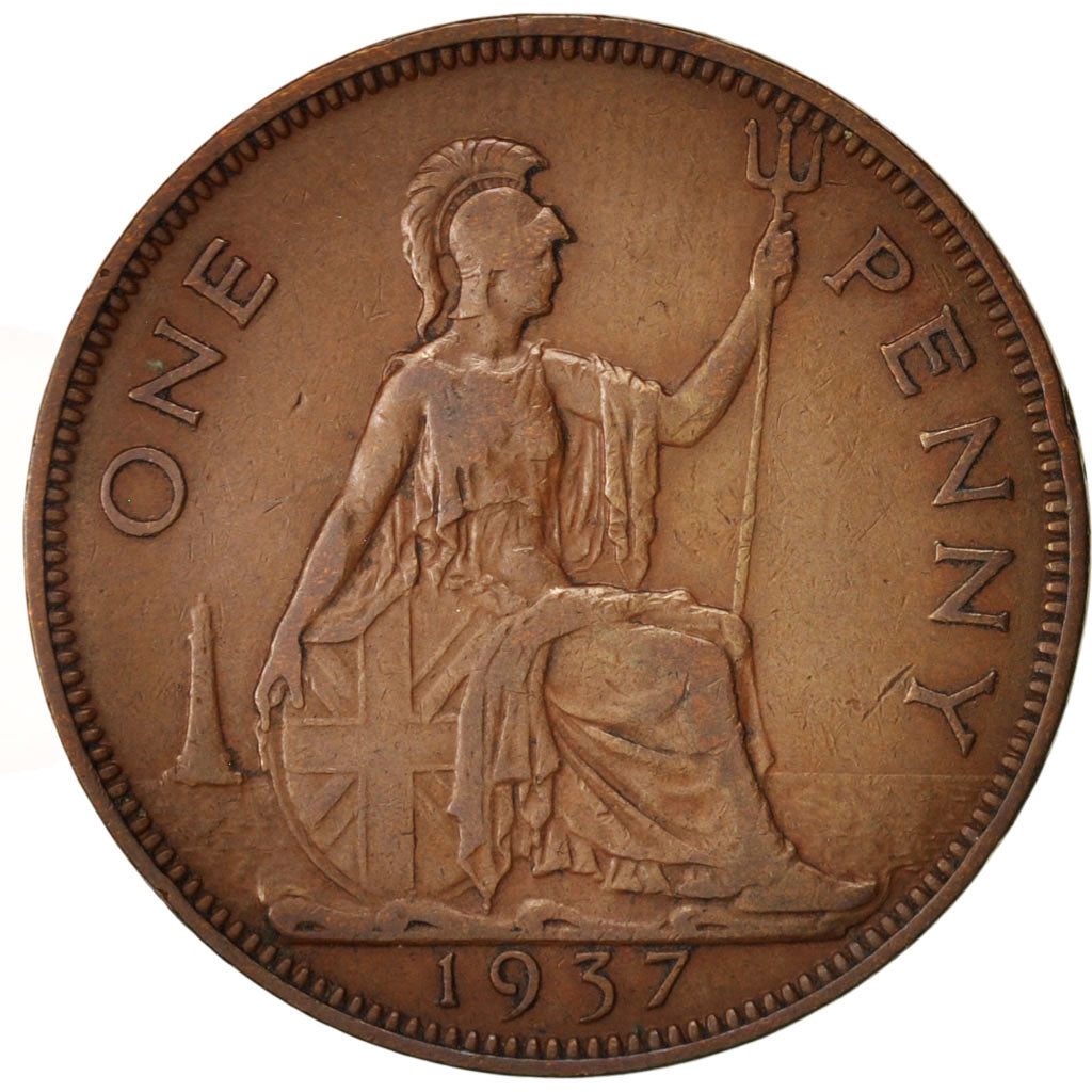 Coin, Great Britain, George VI, Penny, 1937, EF(40-45), Bronze, KM:845