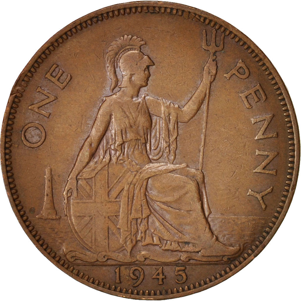 Great Britain, George VI, Penny, 1945, EF(40-45), Bronze, KM:845