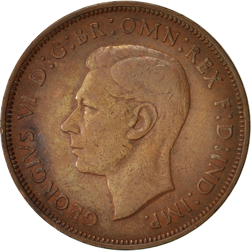 Great Britain, George VI, Penny, 1947, VF(30-35), Bronze, KM:845