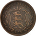 Moneta, Guernsey, 8 Doubles, 1903, Heaton, Birmingham, MB+, Bronzo, KM:7