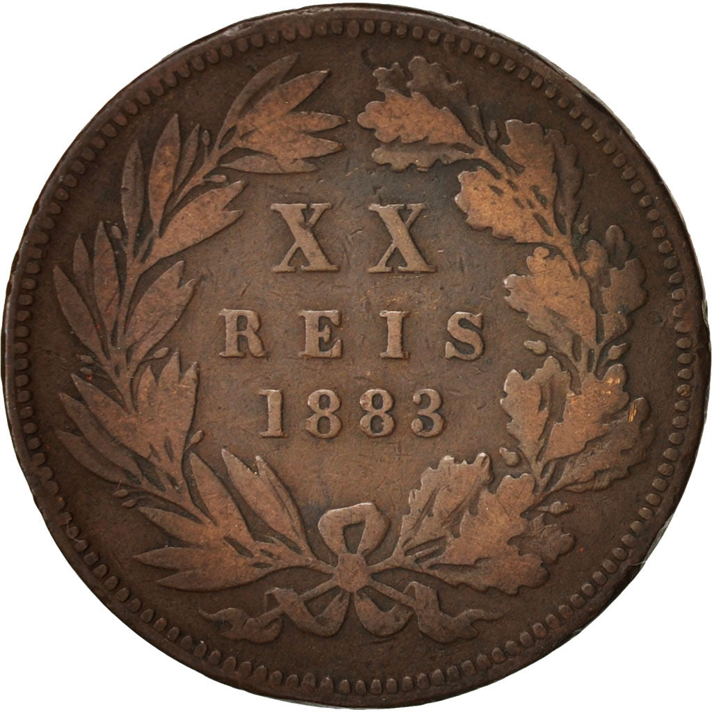 Coin, Portugal, Luiz I, 20 Reis, 1883, VF(20-25), Bronze, KM:527