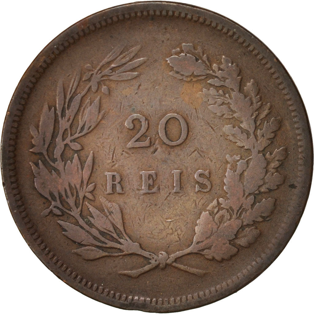 Portugal, Carlos I, 20 Reis, 1892, VF(20-25), Bronze, KM:533