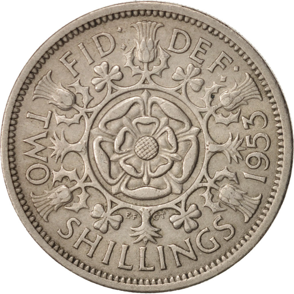 Great Britain, Elizabeth II, Florin, Two Shillings, 1953, VF(30-35), KM:892